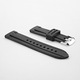 Unisex Rubber Silicon Watch Band 24MM (Black)