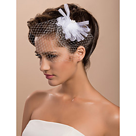 15cm x 8cm prachtige tule huwelijk bruids-witte bloem / corsage / hoofddeksel
