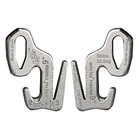 Nite Ize 2 Pcs Set Carabiner Rope Tightener with Rope (Silver/Black)