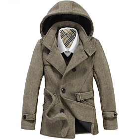 Men's Double-breasted Tweed Coat