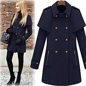 Lady Double-breasted Lapel Coat