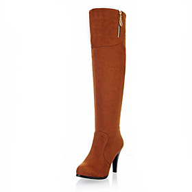 Suede Stiletto Heel Knee High Boots With Zipper Party / Evening Shoes (More Colors)
