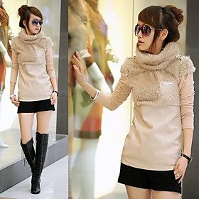 Women's Splicing Cowl Collar Knit Sweater