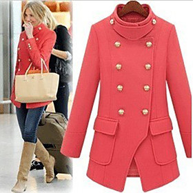 Lady Stand Collar Fashion Coat
