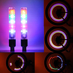2PCS 5 LED 8 Modes Tyre Wheel American Valve Cap Light for Car Bike bicycle Motorbicycle Wheel Light