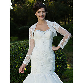 Gorgeous Lace Long Sleeve Wedding Jackets/Wraps With Beading (More Colors)