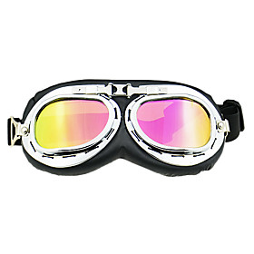 Folding Colored/Transparent Lenses Motorcycle Goggles Glasses with Elastic Strap