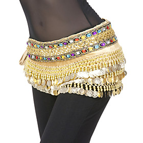Performance Dancewear 248 coins Polyester with Sequins and Coins Belly Dance Belt For Ladies More Colors