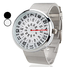 Unisex New Design Steel Analog Quartz Wrist Watch (Silver)