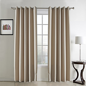 Classic Jacquard Stripe Blackout Curtains (Two Panels)