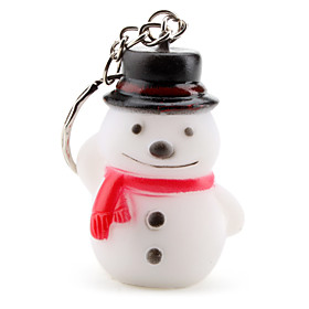 Christmas Smiling Snowman Keychain with Light Effect