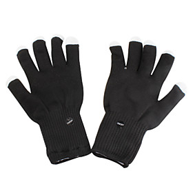 6-Mode Multicolored LED Light Knit Rave Gloves (Black, Pair)