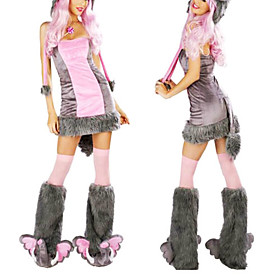 Cute Pink Fur Elephant Halloween Costume(3 Pieces)