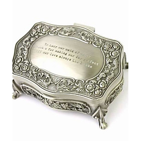 Personalized Gorgeous Decorative Pattern Tin Alloy Women's Jewelry Box