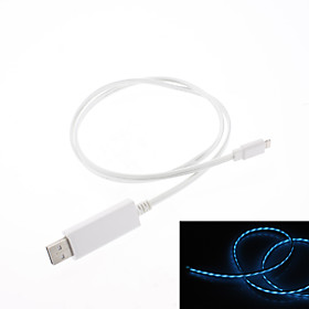 Lightning to USB Data Sync and Charge Cable with Flowing Light for iPhone 5, iPad mini   iTouch 5 (1m, White)