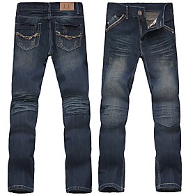 Men's Cotton Straight Jeans Pants