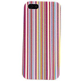 Stripe Pattern Faux Leather Coated Hard Case for iPhone 5