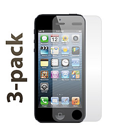 Clear Screen Protector with Cleaning Cloth for iPhone 5 (3 Pack, 1 Cleaning Cloth)