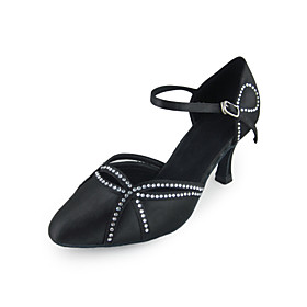 Women's Satin T-Strap Modern / Ballroom Dance Shoes With Rhinestone (More Colors)