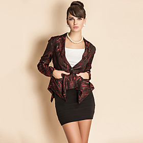 TS Vintage Style Jacquard Irregular Ruffle Blazer