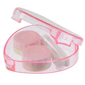 Heart-Shaped Transparent Contact Lens Case (Random Color)