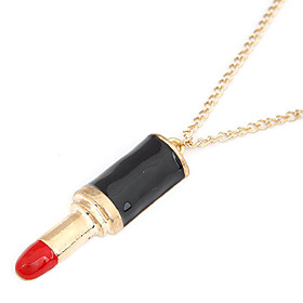 Rose Gold Color Plated Lipstick Alloy Necklace