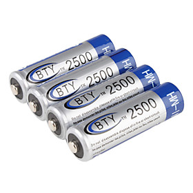 BTY Ni-MH AA Rechargeable Battery (1.2v, 2500 mAh)