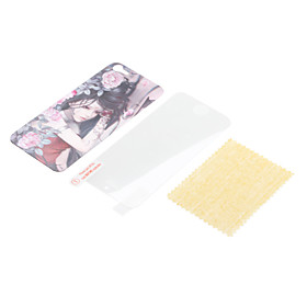 Protective Front Screen 3D Beautiful Girl Pattern Back Protector Film for iPhone 5