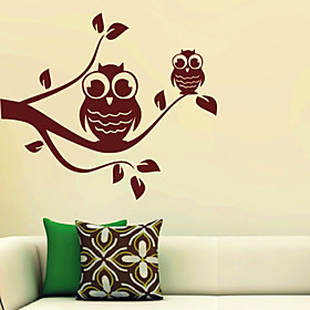 Two Owls Branch Wall Stickers