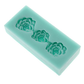 DIY Baking 3D Three Flowers Shaped Silicone Square Cake Soap Mold