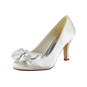 Satin Stiletto Heel  Pumps With Bowknot Wedding Shoes (More Colors)