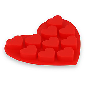 Red Heart Shaped Organic Silicone Ice Tray
