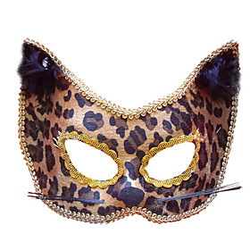 Superior Cat Face Queen Brown Party Half-face Mask