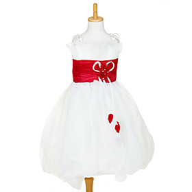 Sweet Sleeveless Organza   Satin Wedding/Evening Flower Girl Dress