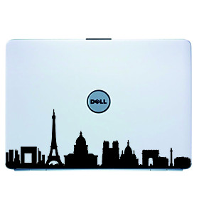 Paris Laptop Skin Cover Art Decal Sticker for MacBook Air Pro/Dell/HP/Compaq/Acer/Lenovo/Sony (Black