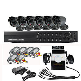 8 Channel Surveillance Security System 6 Outdoor Warterproof Camera Night Vision