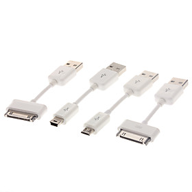 4-in-1 Sync Charging Adapter Cable for Samsung P7510/P1000/P7300/iPad/iPhone/HTC/Blackberry