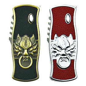 Lion Pattern Lighter with Folding Knife(Random Color)