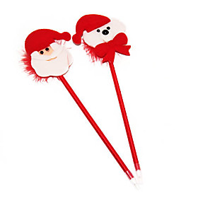 Christmas Stationery Little Bear Santa Claus Plush Toys Ballpen(Random Color)