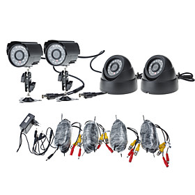 Day/Night Security Camera 4 Pack(2 Waterproof Outdoor Cameras   2 Indoor Cameras)