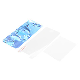 Protective Front Screen 3D Dolphin Pattern Back Protector Film for iPhone 5