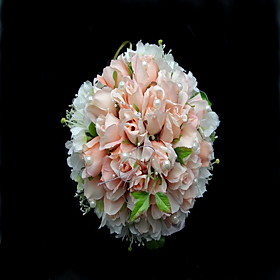 Lovely Satin/Cotton Round Shape Wedding Bouquet/Bridal Bouquet