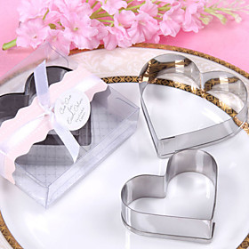hart vormige metalen cookie cutter set bruiloft gunst (set van 2)
