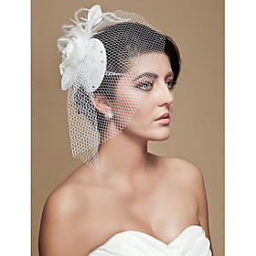 Luxurious Feather Tulle Wedding Bridal Headpiece