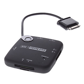 3-USB HUB Male and Card Reader Adapter with USB Cable for Samsung Galaxy Tab 10.1 and 8.9