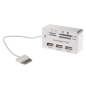 Sync Adapter with TF/M2/SD/MS Card Reader 3-port USB Hub for Samsung Galaxy Tab/Tab2