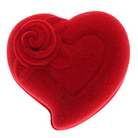 Red Flower Style Heart Shape Small Ring Gift Box (Contain 2 Boxes)