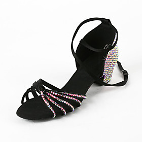 Women's Satin / Rhinestone Upper Ankle Strap Latin / Salsa Dance Performance Shoes With Buckle