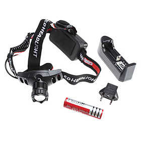 1012 Focus Adjustable Zoom 3-Mode Cree Q5 LED Headlamp Set (3W, 200LM, 1x18650)