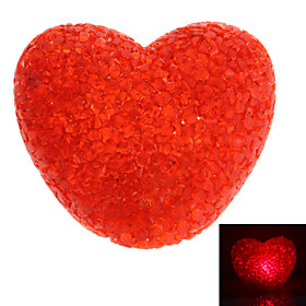 Sweet Heart Shaped Red Light Crystal LED Night Lamp (3xLR44)